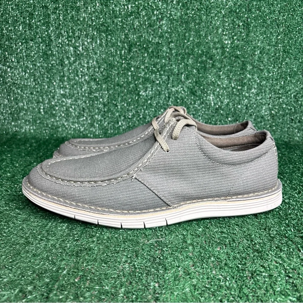 NEW Clarks Forge Run 15522 Gray Canvas Moc Sneakers Comfort  Shoes Men's 10‎ M